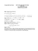 Đề thi Học sinh giỏi Toán 9 và Đáp án