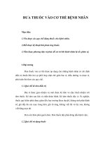 ĐƯA THUỐC VÀO CƠ THỂ BỆNH NHÂN