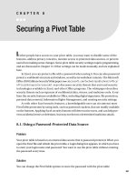 Securing a Pivot Table