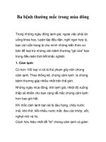 Ba bệnh thường mắc trong mùa đông