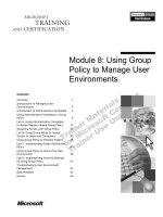 Module 8: Using Group Policy to Manage User Environments