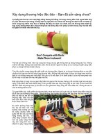 Xây dựng thương hiệu độc đáo – Bạn đã sẵn sàng chưa?