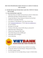 PHÂN TÍCH TÌNH HÌNH HOẠT ĐỘNG TÍN DỤNG CỦA NHTM CP VIETBANK