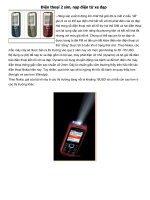 Điện thoại 2 sim, nạp điện từ xe đạp