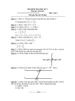 Đề mẫu thi HKI Toán 7 số 13