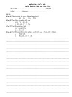 KTCL giữa kì 1 toán 6