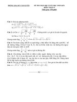 Đề + Đáp án thi chọn đội tuyển