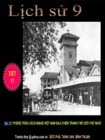 bài 15. PHONG TRÀO C.M VIỆT NAM SAU THẾ CHIẾN I