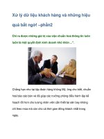 Xử lý dữ liệu khách hàng và những hiệu quả bất ngờ! –phần2