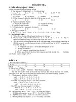 Đề KT 1 tiết và đáp án Sinh 9