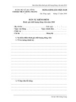 Mẫu kiểm điểm đảng viên cuối năm