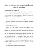 Đánh giá chất lượng dịch vụ của bộ phận lễ tân tại khách sạn Kim Liên 1