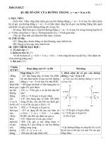 Tuần 14 tiết 27+28 HỆ SỐ GÓC CỦA ĐƯỜNG THẲNG  y = ax + b (a ≠ 0)