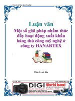 Luận văn: Một số giải pháp nhằm thúc đẩy hoạt động xuất khẩu hàng thủ công mỹ nghệ ở công ty HANARTEX