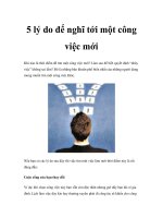 5 lý do để nghĩ tới một công việc mới