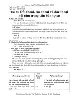 Đối thoại, độc thoại, độc thoại nội tâm trong văn bản tự sự