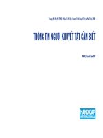 Những thông tin người khuyết tật cần biết