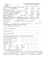 Đề mẫu thi HKI Anh 7 số 3