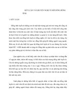 KẾT LUẬN VÀ KHUYẾN NGHỊ VỀ ĐỜI SỐNG ĐỒNG TÍNH