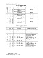 KẾ HOẠCH DẠY HỌC CÁ NHÂN