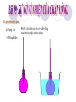 bai 19:SỰ NỞ VÌ NHIỆT CỦA CHẤT LỎNG