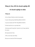 Đăng ký thay đổi tên doanh nghiệp đối với doanh nghiệp tư nhân