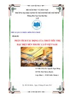 Phân tích tác động của thuế tiêu thụ đặc biệt đến thuốc lá ở việt nam hiện nay 