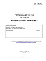KRONE - Guide Book - TESTING - Field Performance Testing of Copper & Permanent Link Chanel