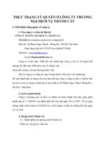 THỰC TRẠNG UỶ QUYỀN Ở CÔNG TY THƯƠNG MẠI DỊCH VỤ THÀNH CÁT