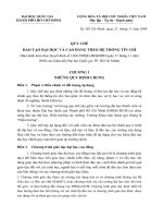 QUY CHẾ ĐÀO TẠO ĐẠI HỌC VÀ CAO ĐẲNG THEO HỆ THỐNG TÍN CHỈ