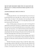 MỘT SỐ Ý KIẾN NHẰM HOÀN THIỆN CÔNG TÁC HẠCH TOÁN CHI PHÍ SẢN XUẤT VÀ TÍNH GIÁ THÀNH SẢN PHẨM TẠICÔNG TY XÂY DỰNG SỐ 1