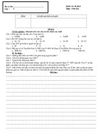 Đề KT 1 tiết Sinh 9 tham khảo, theo Chuẩn KTKN