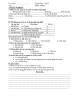 Kiểm tra 1 tiết Sinh 8 HKI