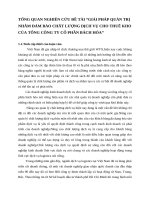 TỔNG QUAN NGHIÊN CỨU ĐỀ TÀI “GIẢI PHÁP QUẢN TRỊ NHẰM ĐẢM BẢO CHẤT LƯỢNG DỊCH VỤ CHO THUÊ KHO CỦA TỔNG CÔNG TY CỔ PHẦN BÁCH HÓA”