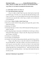 THỰC TRẠNG VỀ HIỆU QUẢ SỬ DỤNG VỐN KINH DOANH TẠI CÔNG TY CỔ PHẦN XE KHÁCH THANH LONG