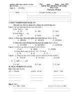 de kiểm tra giữa học kỳ 1 năm học 2010 -2011