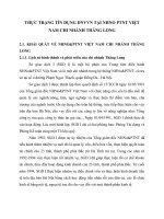 THỰC TRẠNG TÍN DỤNG DNVVN TẠI NHNO PTNT VIỆT NAM CHI NHÁNH THĂNG LONG