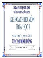 kẾ HOẠCH BỘ MÔN HÓA 8