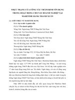 THỰC TRẠNG CỦA CÔNG TÁC THẨM ĐỊNH TÍN DỤNG TRONG HOẠT ĐỘNG CHO VAY DOANH NGHIỆP TẠI MARITIME BANK THANH XUÂN