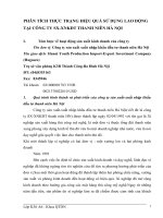 PHÂN TÍCH THỰC TRẠNG HIỆU QUẢ SỬ DỤNG LAO ĐỘNG TẠI CÔNG TY SX