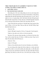 THỰC TRẠNG QUẢN LÝ LAO ĐỘNG VÀ QUẢN LÝ TIỀN LƯƠNG TẠI CÔNG TY HOÁ CHẤT 21