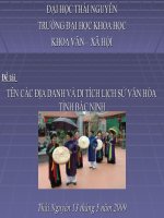 Tên các địa danh và di tích lịch sử văn hóa tỉnh Bắc Ninh