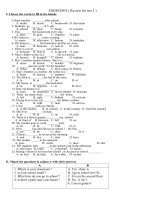 ÔN KIỂM TRA 45'''' TIẾNG ANH 6- LẦN 2