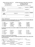 Đề thi HSG- Anh huyện KC 2010