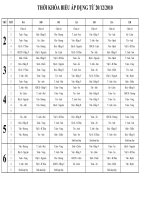 thỜI KHÓA BIỂU ÁP DỤNG TỪ 20/12/2010