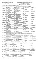 De thi ky I Anh 7+  100% trac nghiem