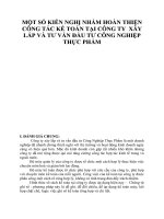 MỘT SỐ KIẾN NGHỊ NHẰM HOÀN THIỆN CÔNG TÁC KẾ TOÁN TẠI CÔNG TY  XÂY LẮP VÀ TƯ VẤN ĐẦU TƯ CÔNG NGHIỆP THỰC PHẨM