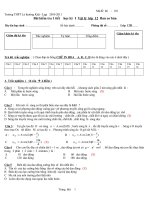 Kiểm tra 1 tiết vật lý 12 cơ bản học kỳ I