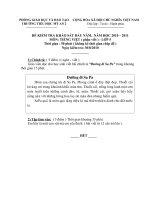 ĐỀ KIỂM TRA - HDC TIẾNG VIỆT 5 ĐN 2010 - 2011