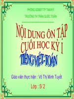 ÔN TẬP KIỂM TRA CUỐI HKI-LỚP 5-NĂM HỌC 2010-2011
